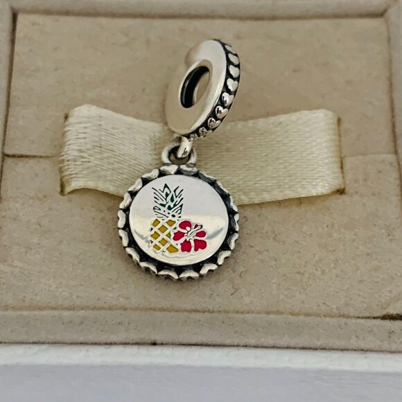 🧜🏾♀️🎀Pandora Pineapple Flowers Charm Aloha Hawaii Aloha Charm - Picture 1 of 4